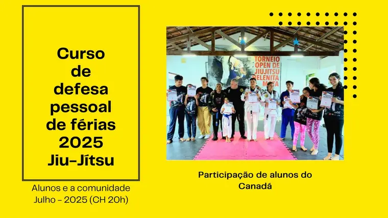 Curso de defesa pessoal com alunos do Canadá