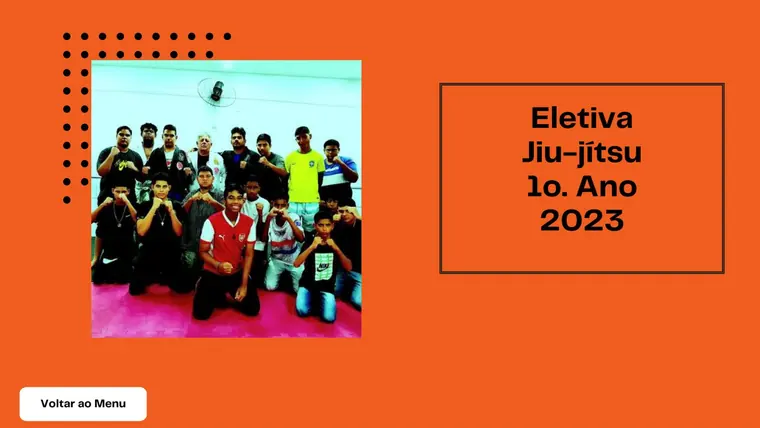 Turma da eletiva de jiu-jitsu do 1º ano