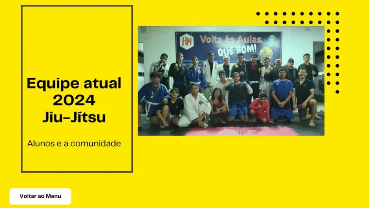 Equipe de jiu-jitsu de 2024 reunida na escola