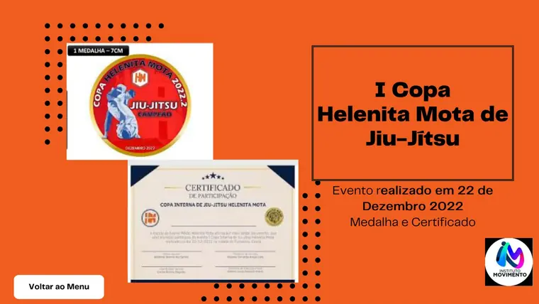 Medalha e certificado da I Copa Helenita Mota
