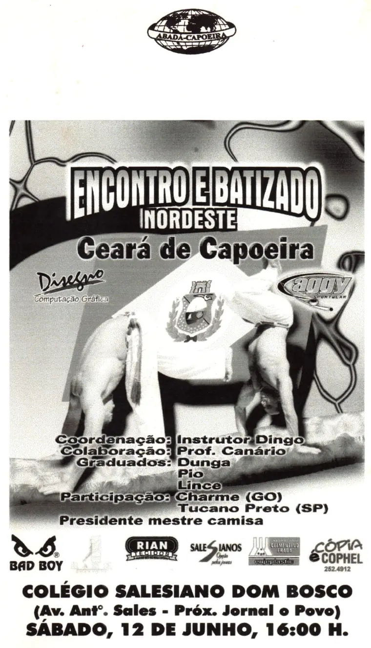 Cartaz do Encontro e Batizado Nordeste Ceará de Capoeira